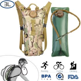 Tactical Hydration Pack 3L Water Bladder Adjustable Water Drink Backpack - Military - 3L