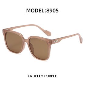 Fashion Square Polarized Sunglasses Women Oversized Sunglass Vintage Sun Glass Men Brand Design Eyewear UV400 Dark Green Shades - jelly purple