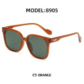 Fashion Square Polarized Sunglasses Women Oversized Sunglass Vintage Sun Glass Men Brand Design Eyewear UV400 Dark Green Shades - orange green