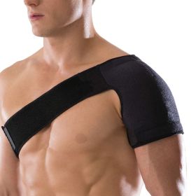 Unisex Left Shoulder Adjustable Breathable Gym Sports Care Single Shoulder Support Back Brace Guard Strap Wrap Belt Band Pads Black Bandage Warmer - b