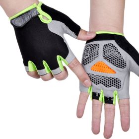 HOT Cycling Anti-slip Anti-sweat Men Women Half Finger Gloves Breathable Anti-shock Sports Gloves Bike Bicycle Glove - Type B--Green - XL