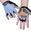 HOT Cycling Anti-slip Anti-sweat Men Women Half Finger Gloves Breathable Anti-shock Sports Gloves Bike Bicycle Glove - Type B--Blue - L