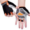 HOT Cycling Anti-slip Anti-sweat Men Women Half Finger Gloves Breathable Anti-shock Sports Gloves Bike Bicycle Glove - Type B--Orange - S