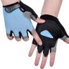 HOT Cycling Anti-slip Anti-sweat Men Women Half Finger Gloves Breathable Anti-shock Sports Gloves Bike Bicycle Glove - Type A--Blue - L