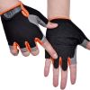 HOT Cycling Anti-slip Anti-sweat Men Women Half Finger Gloves Breathable Anti-shock Sports Gloves Bike Bicycle Glove - Type A--Orange - XL