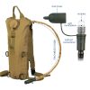 Tactical Hydration Pack 3L Water Bladder Adjustable Water Drink Backpack - Khaki - 3L