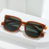 Fashion Square Polarized Sunglasses Women Oversized Sunglass Vintage Sun Glass Men Brand Design Eyewear UV400 Dark Green Shades - orange green