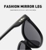 Fashion Square Polarized Sunglasses Women Oversized Sunglass Vintage Sun Glass Men Brand Design Eyewear UV400 Dark Green Shades - sand black