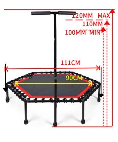 Hexagonal Armrest Indoor Household Trampoline (Option: Black red-Trampoline)