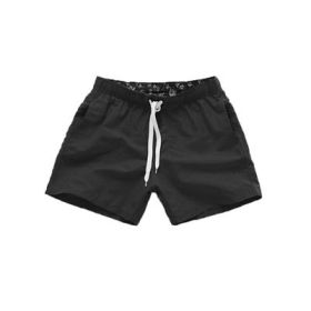 Beach Pants Men's Shorts Summer Surf Pants (Option: Black-S)