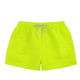 Men's Beach Quick Dry Three Points Casual Loose Surf Pants (Option: Fluorescent yellow-XL)