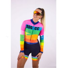 Cycling Suit One Piece Women's Cycling  Racing (Option: Orange-L)