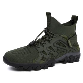 Men's And Women's Fashion Outdoor Hiking Shoes (Option: 9235Army Green-39)