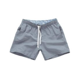 Beach Pants Men's Shorts Summer Surf Pants (Option: Grey-S)