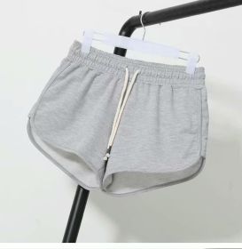 High Waist Hot Pants Loose Wide Leg Pants Casual Shorts (Option: Grey-S)