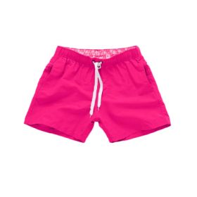 Beach Pants Men's Shorts Summer Surf Pants (Option: Rose Red-2XL)