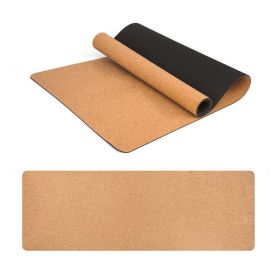 Cork Rubber Body Position Line Yoga Mat Durable Thickening Sweatproof (Option: No position lines-183X61X6MM)