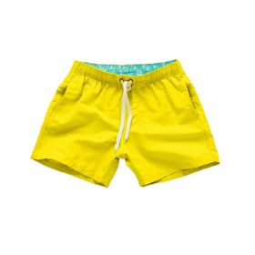 Beach Pants Men's Shorts Summer Surf Pants (Option: Yellow-XL)