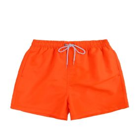 Men's Beach Quick Dry Three Points Casual Loose Surf Pants (Option: Orange-XL)